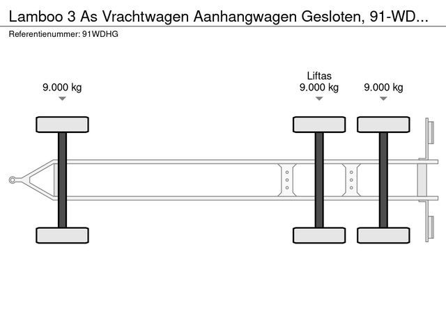 LAMBOO 3 As Vrachtwagen Aanhangwagen Gesloten, 91-WD-HG | JvD Aanhangwagens & Trailers [16]