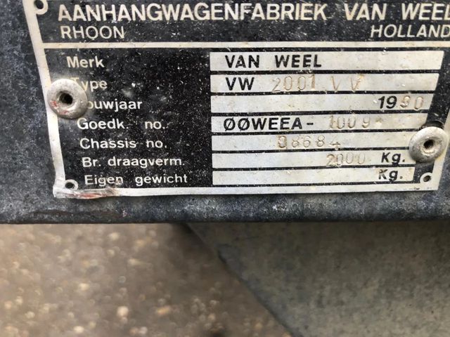 Van Weel VW2000 Tandem as Open Aanhangwagen WD-94-PF | JvD Aanhangwagens & Trailers [8]