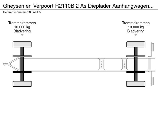 Gheysen en Verpoort R2110B 2 As Dieplader Aanhangwagen Open - T.b.v. Container Afzetbakken, 83-WFF-5 | JvD Aanhangwagens & Trailers [8]