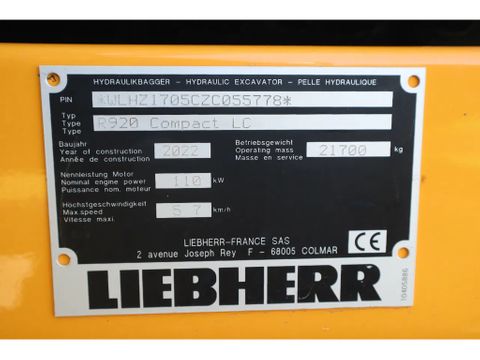 Liebherr
R920 COMPACT LC | ENGCON | 3X BUCKET | DOZER BLADE | Hulleman Trucks [20]
