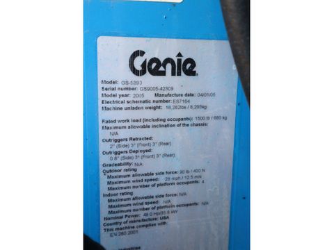 Genie
GS-5390 RT | 18.15 METER | 680 KG | GOOD CONDITION! | Hulleman Trucks [20]