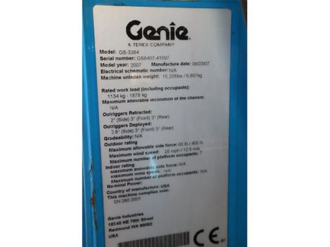 Genie
GS-3384 RT | 12 METER | 1.134 KG | Hulleman Trucks [20]