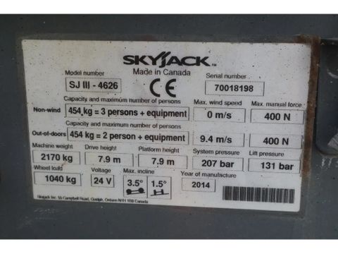Skyjack
SJ III 4626 | 9.75 METER | 454 KG | Hulleman Trucks [17]