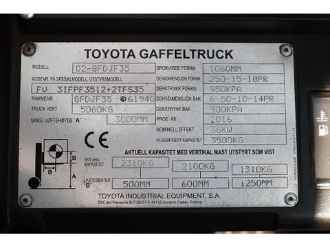 Toyota
02-8FDJF35 | 3.5 TON | SIDESHIFT | DUPLEX | Hulleman Trucks [20]