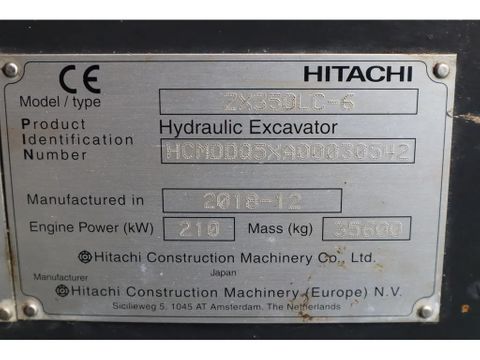 Hitachi
ZX350LC-6 | 90% UNDERCARRIAGE | BUCKET | HAMMERLINES | Hulleman Trucks [20]