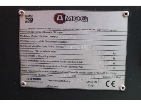 Davino
DS70 | 7 TON | DEMO | DV60 | AUSA D600 | Hulleman Trucks [20]