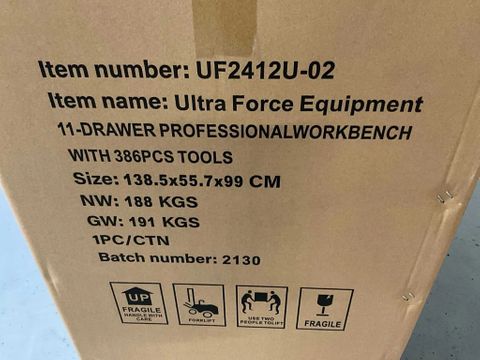 Ultra Force Equipment Gereedschapswagen 11 laden, 386 pcs gereedschap, softclose | Used Machinery Trading B.V. [14]