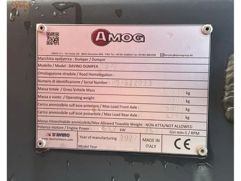 Davino
DS70 | NEW UNUSED | 7 TON | DEMO | DV60 | AUSA D600 | Hulleman Trucks [20]