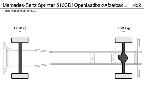 Mercedes-Benz 516CDI Openlaadbak/Afzetbak + EFFER 28/2 Kraan Airco Trekhaak EURO 6 | Van Nierop BV [21]