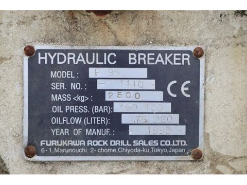 Furukawa
F35 HAMMER | S70 | 25 TO 40 TON | HYDRAULIC BREAKER | Hulleman Trucks [10]