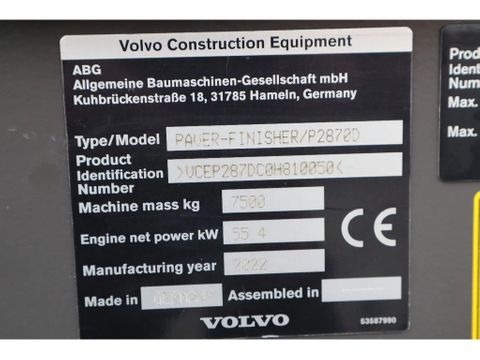 Volvo
P2870 D ABG | ASPHALT PAVER | NEW / UNUSED | BOMAG BF300 | Hulleman Trucks [20]