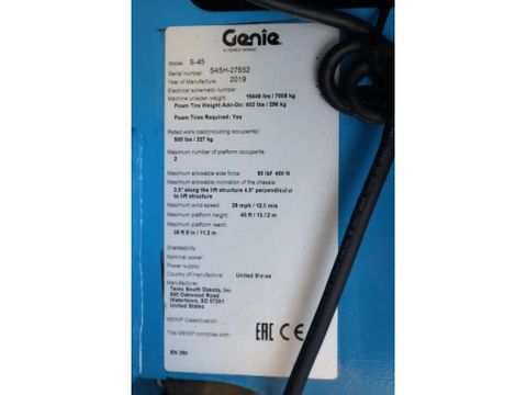Genie
S-45 | 15.7 METER | 227 KG | GOOD CONDITION | Hulleman Trucks [20]