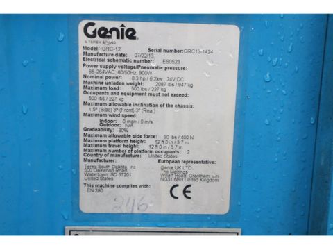 Genie
GRC-12 | 5.6 METER | 227 KG | Hulleman Trucks [19]