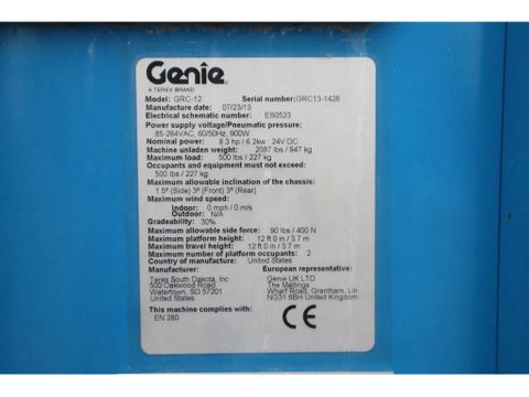 Genie
GRC-12 | 5.6 METER | 227 KG | Hulleman Trucks [17]